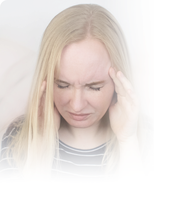 Girl touching her head